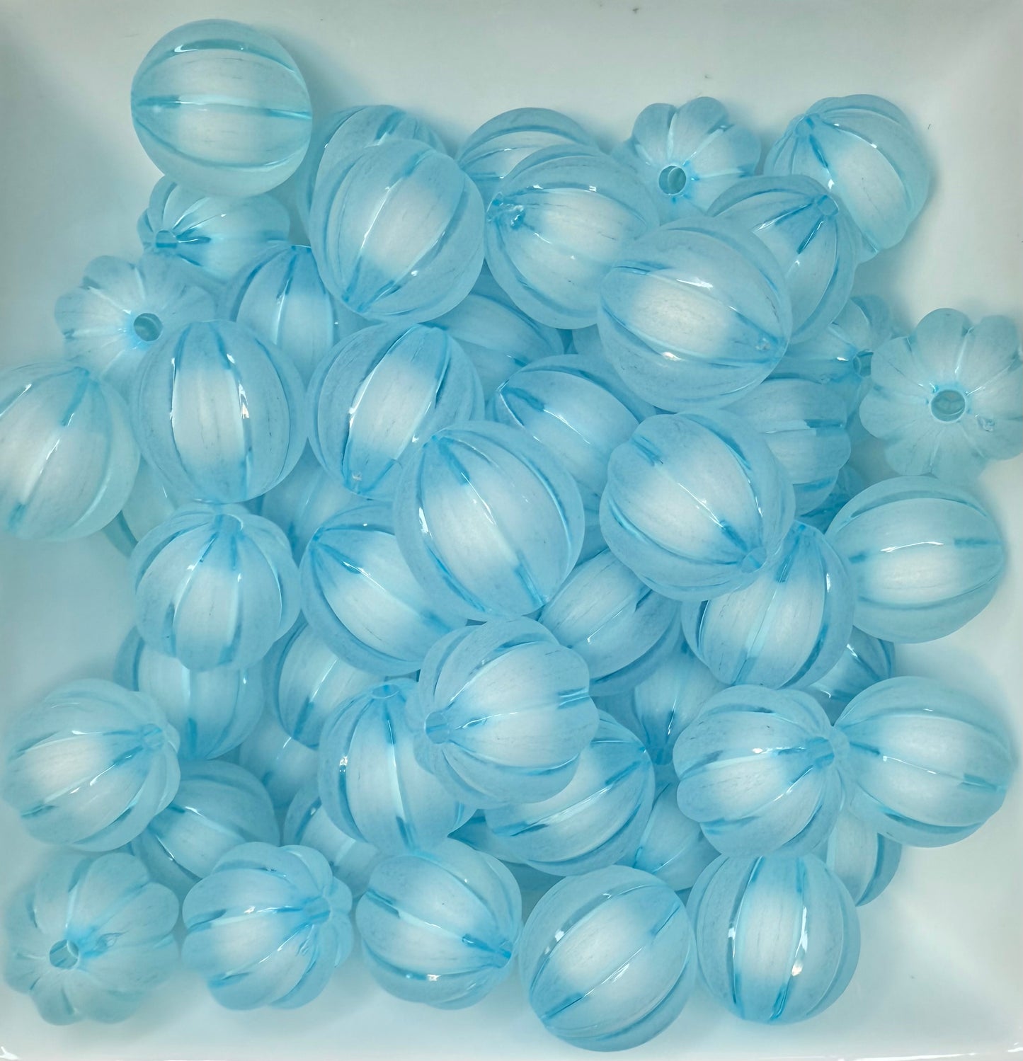 20mm Frosted stripe acrylic beads