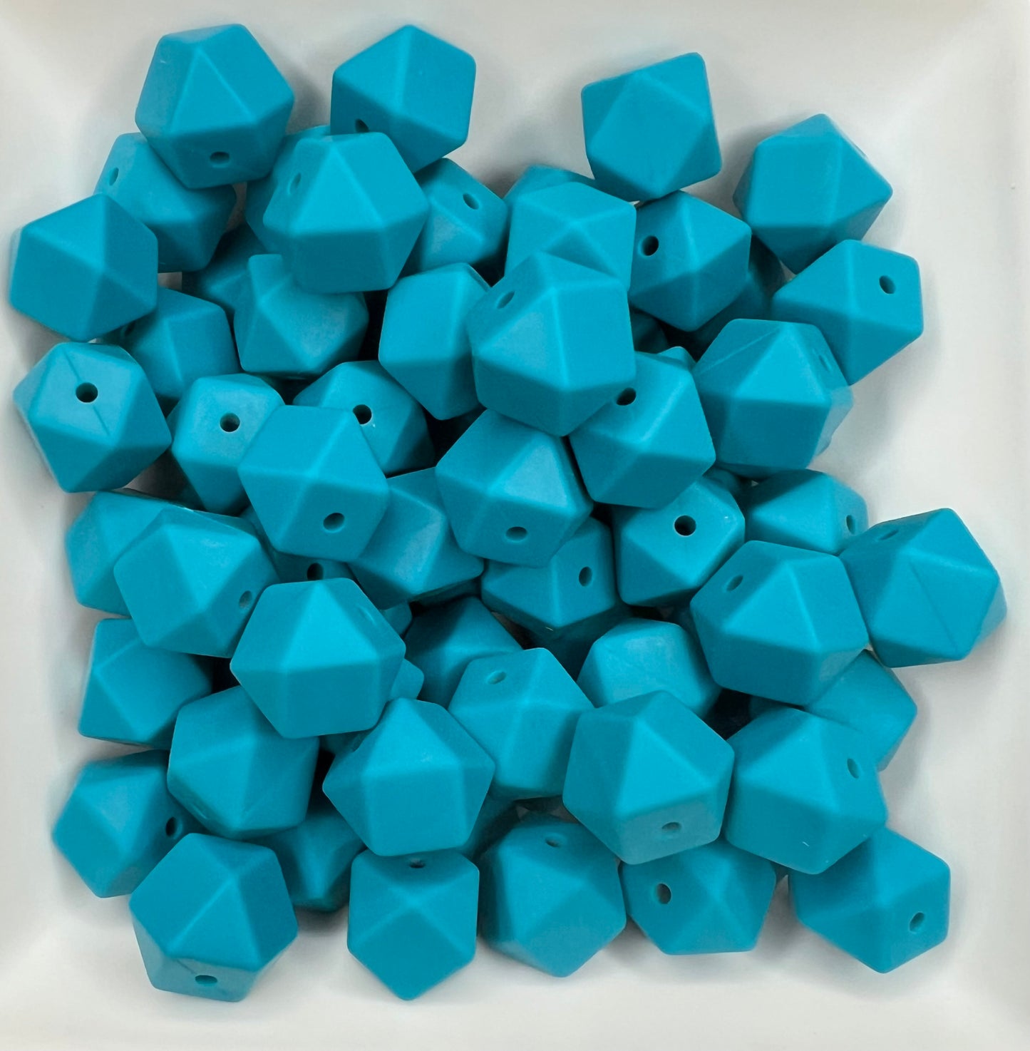 14mm Sea Blue Hexagon