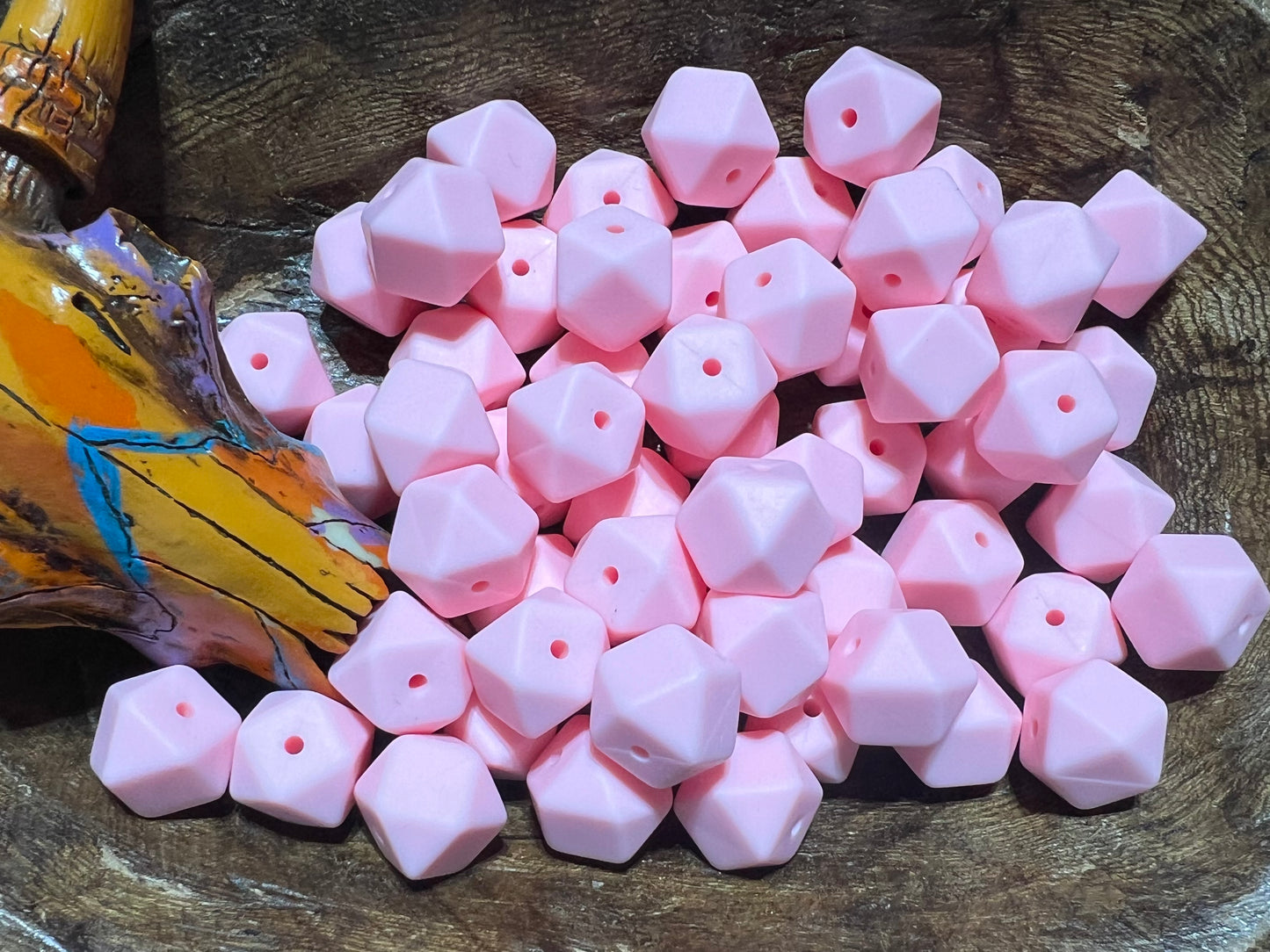 14mm Baby Pink Hexagons