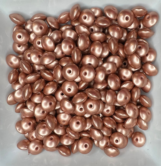 12mm Meatllic rose gold lentils