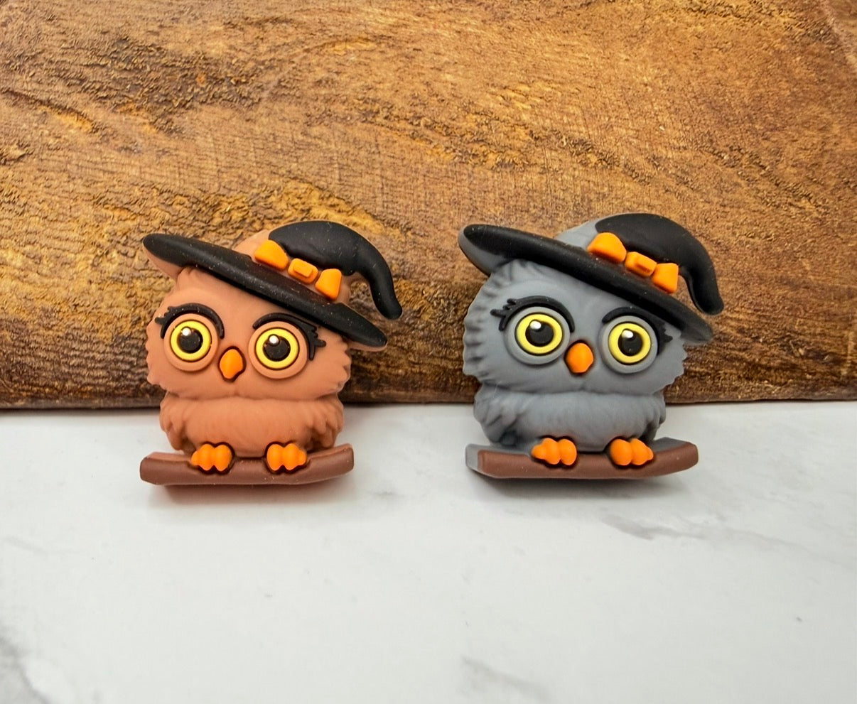 Owl with witch hat focal