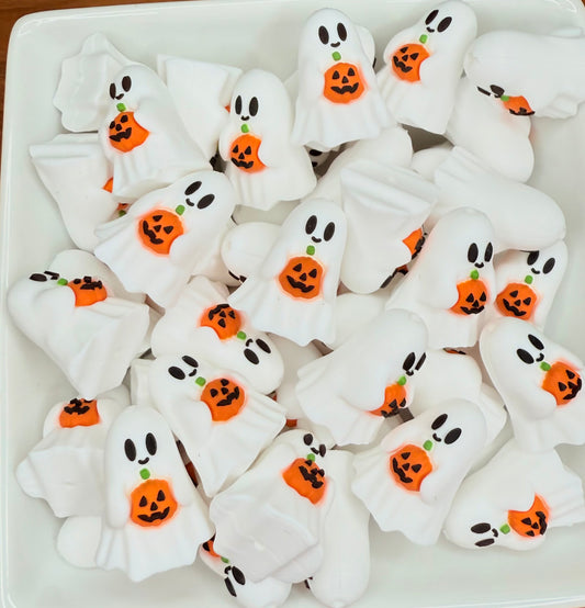 3D Ghost with pumpkin Focal