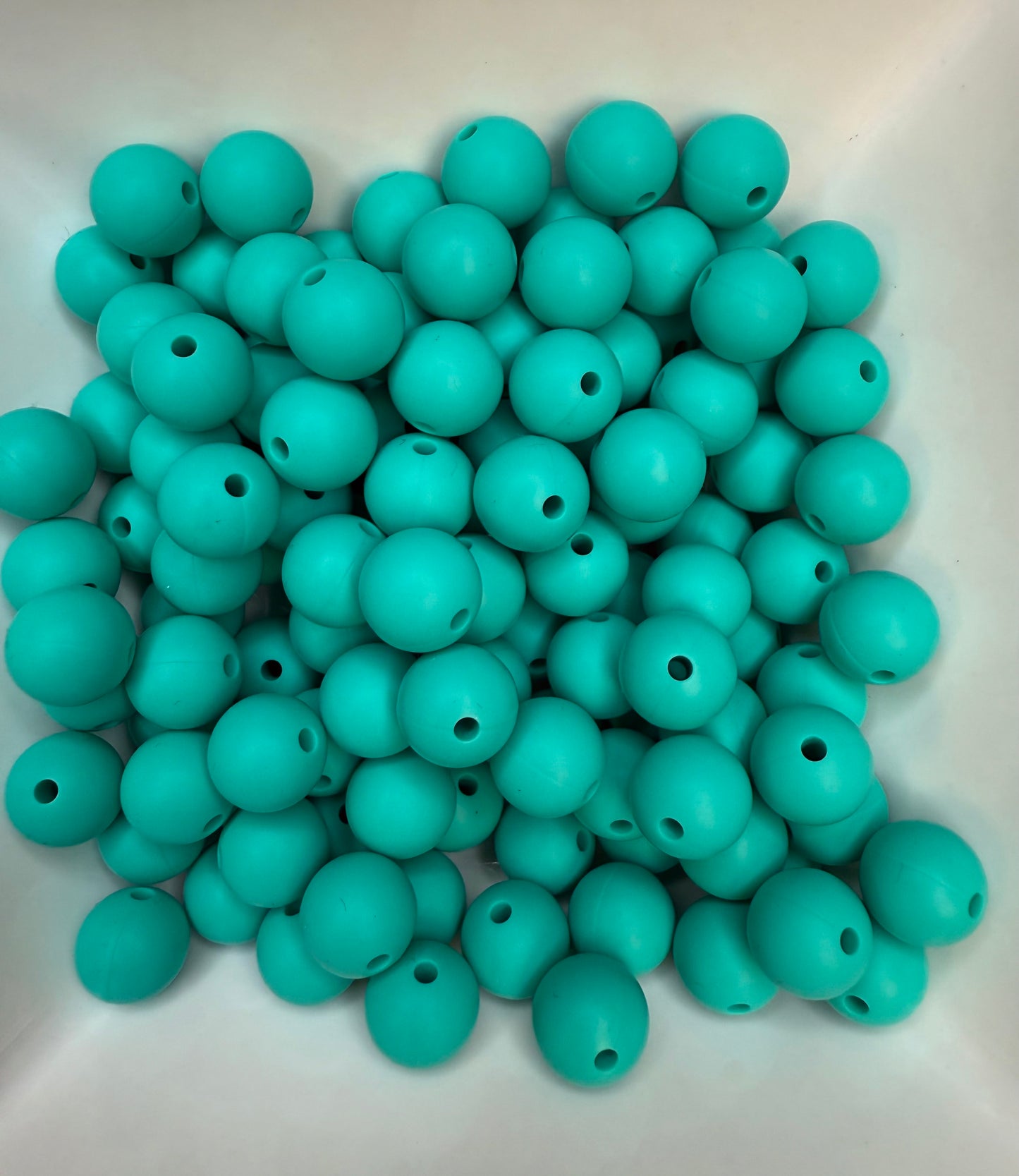 12mm bright turquoise silicone bead