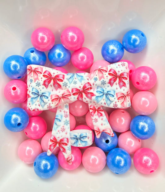 Frosted Ribbon Dream Strawtopper bow •Exclusive collab•