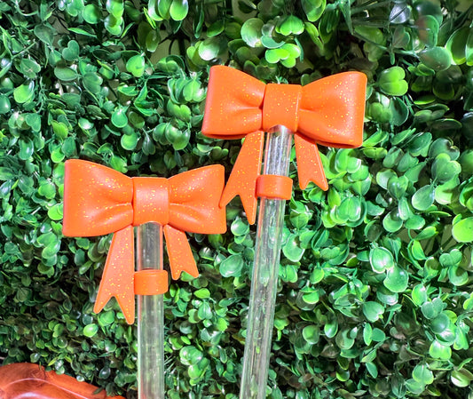 Golden Glitter Rust Strawtopper bow EXCLUSIVE