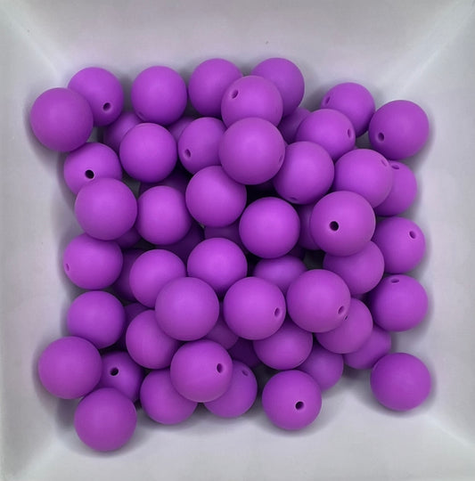 15mm bright purple silicone bead