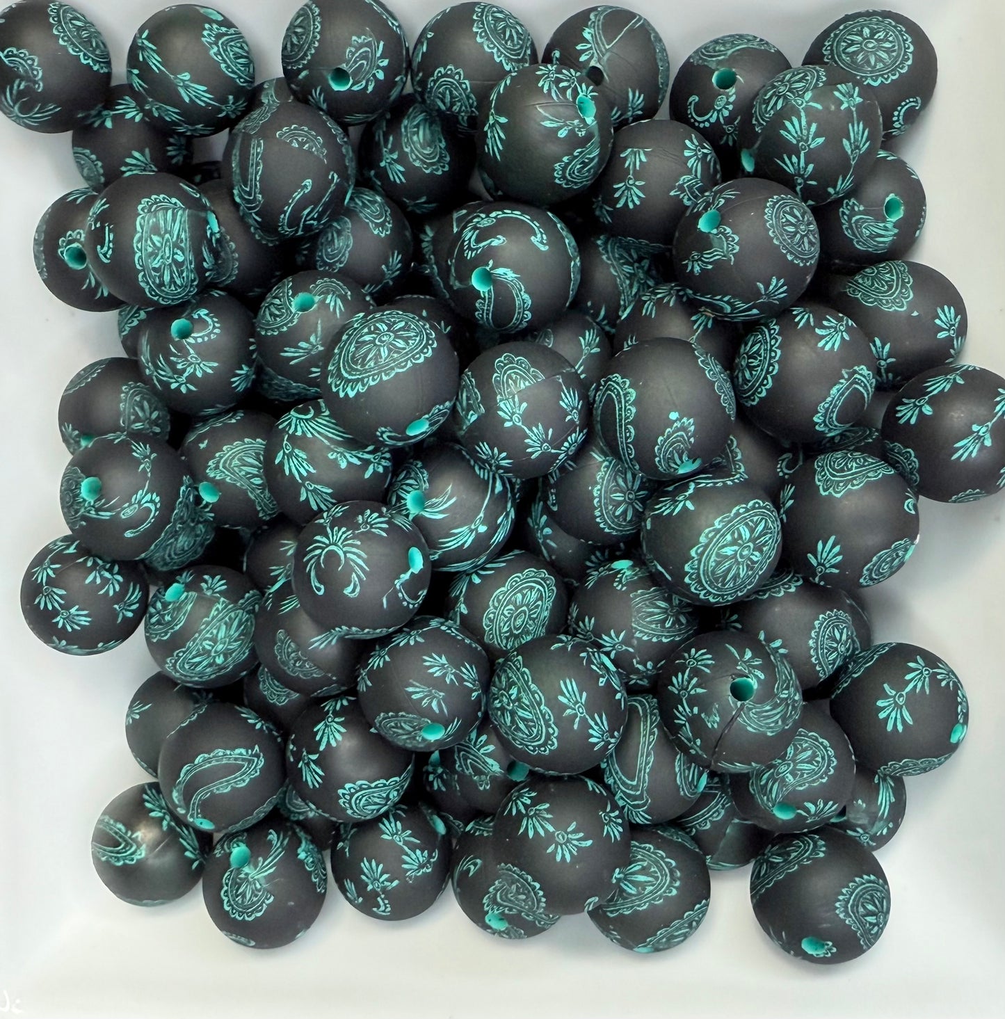15mm Western Gem printed beads (pack of 5)