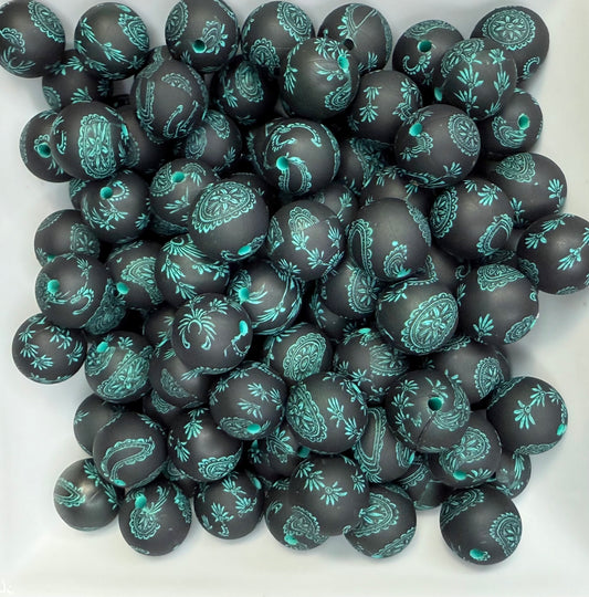 15mm Western Gem printed beads (pack of 5)