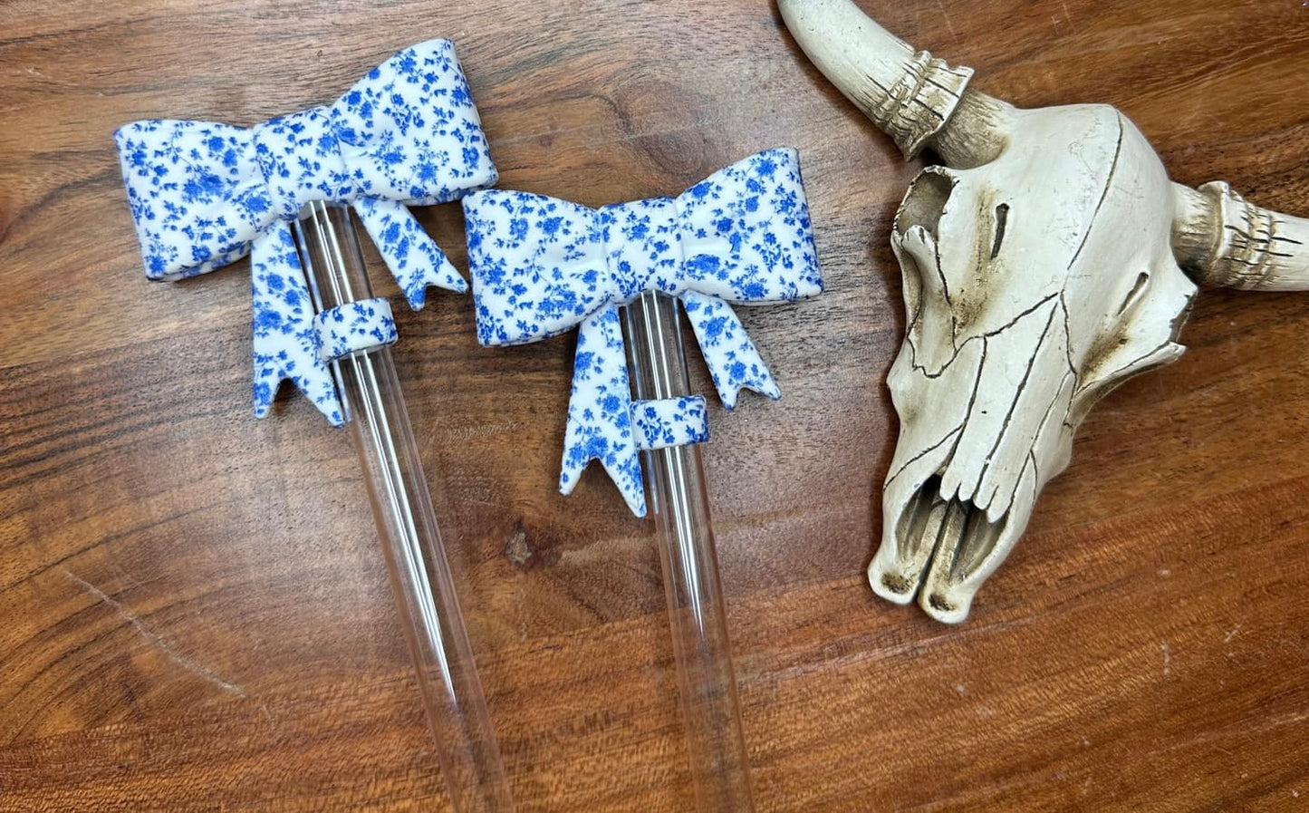 Rosette blue floral bows EXCLUSIVE