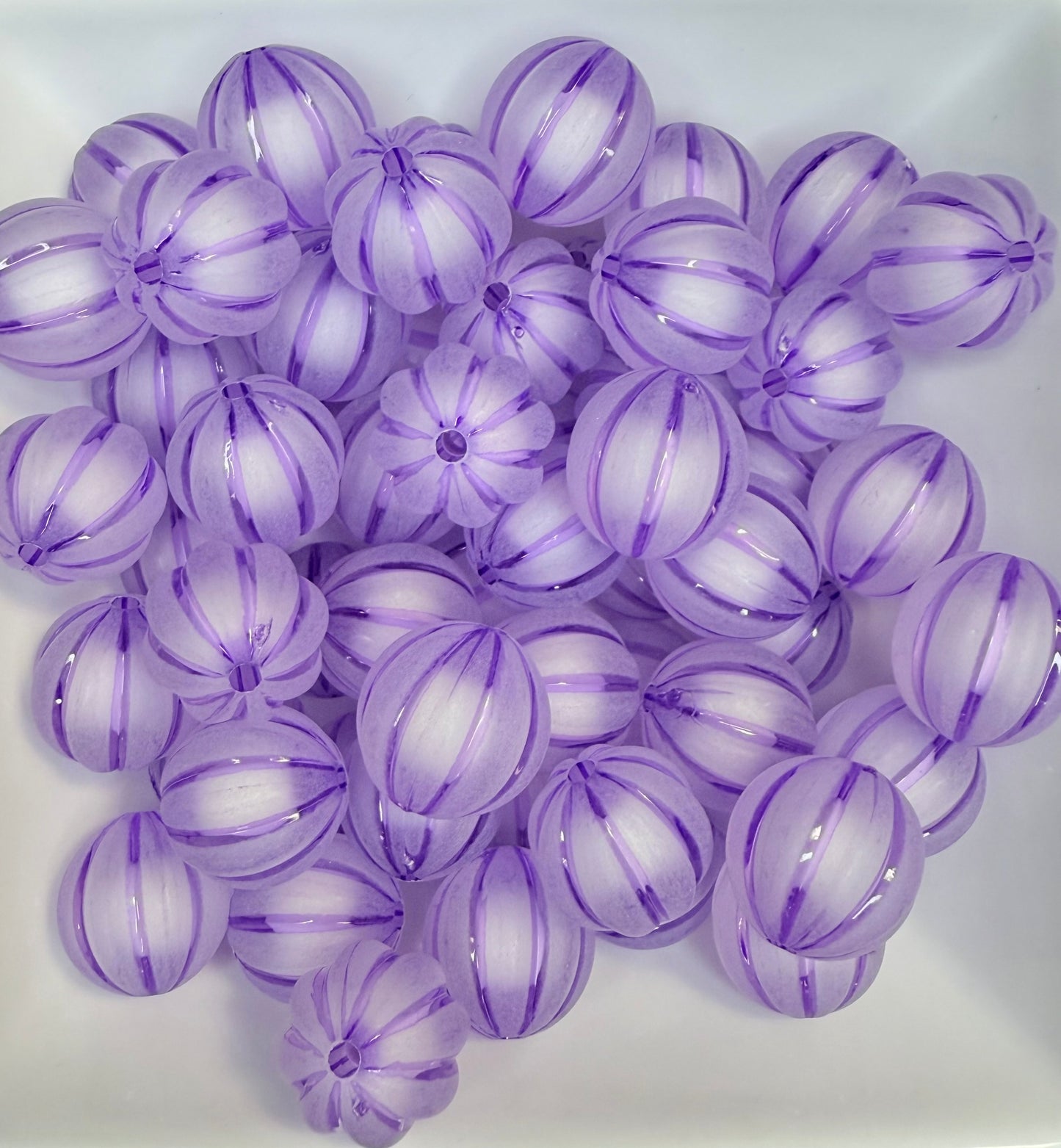 20mm Frosted stripe acrylic beads