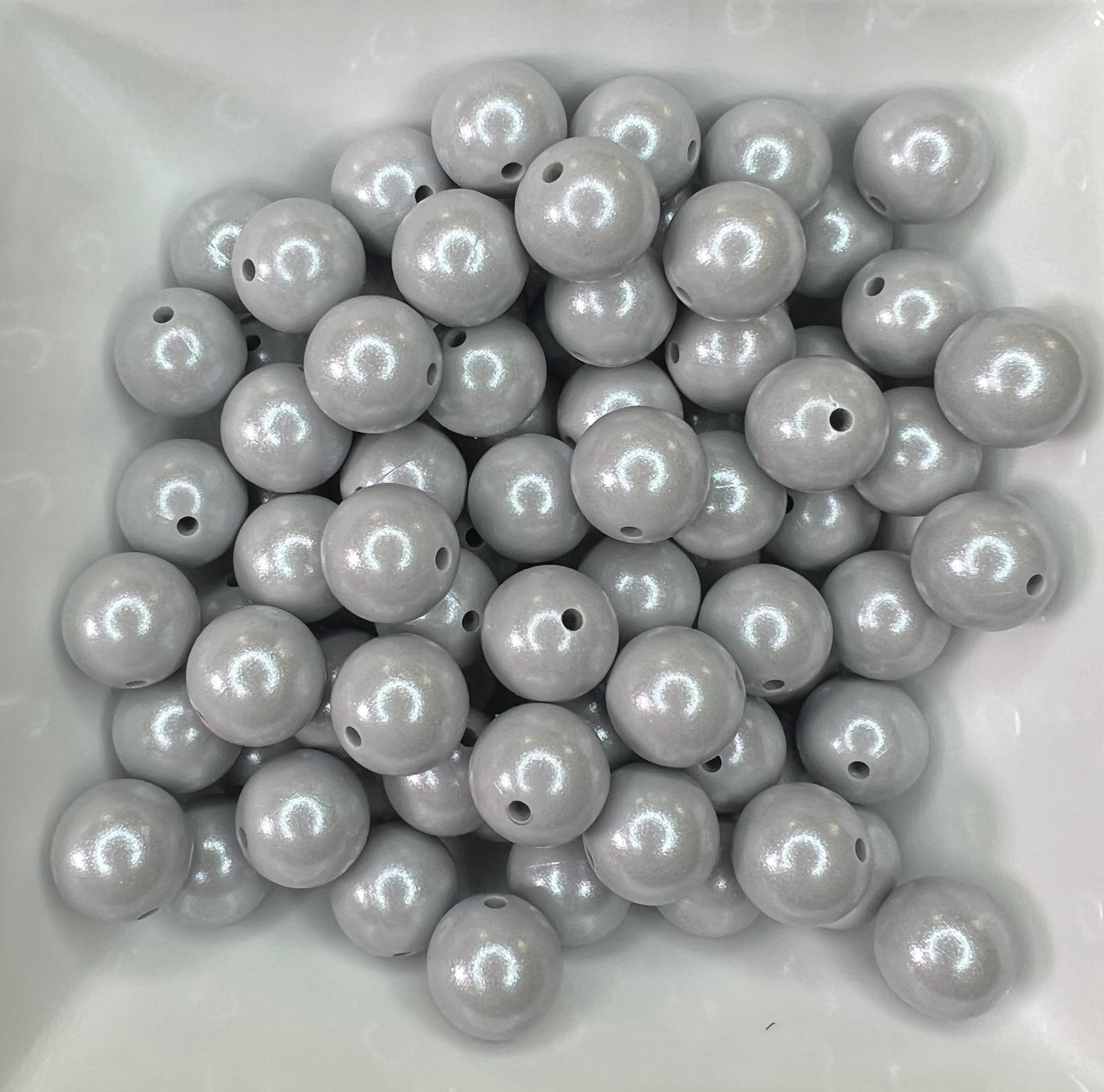 15mm Silver Opal bead