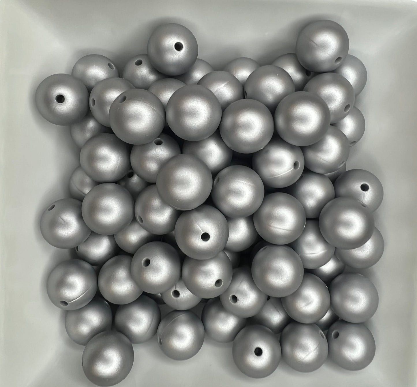 15mm Metallic Silver bead