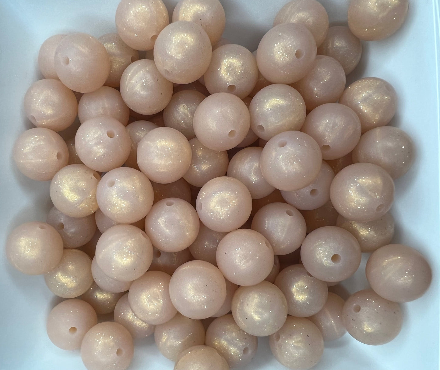 15mm Glitter silicone beads