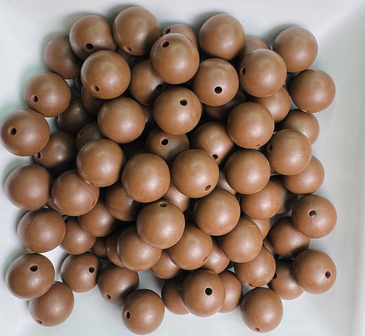 15mm Brown silicone bead