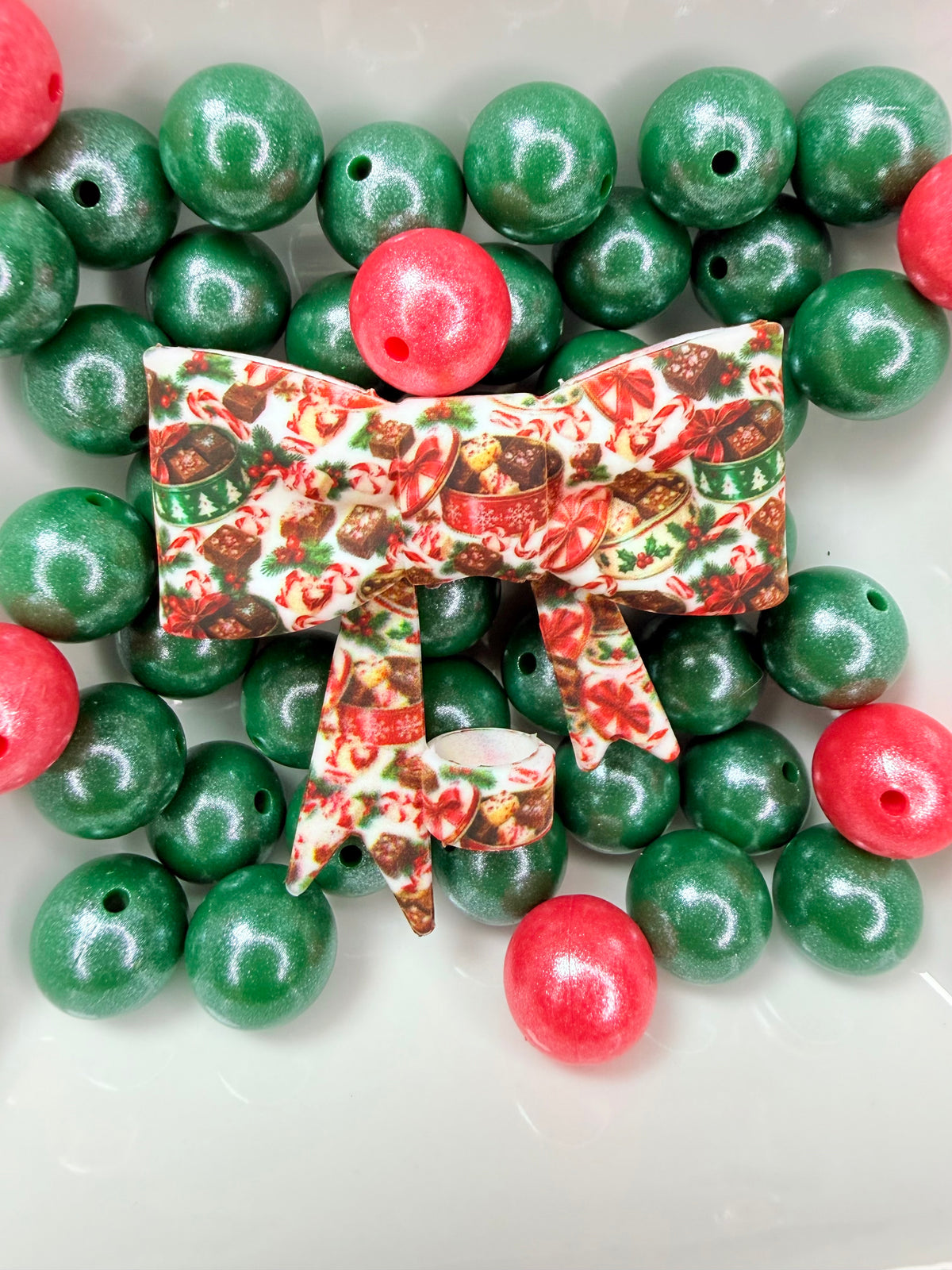 Christmas Fudge Factory strawtopper bow •Exclusive collab•