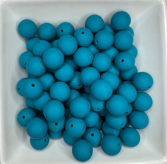 15mm lagoon blue silicone bead