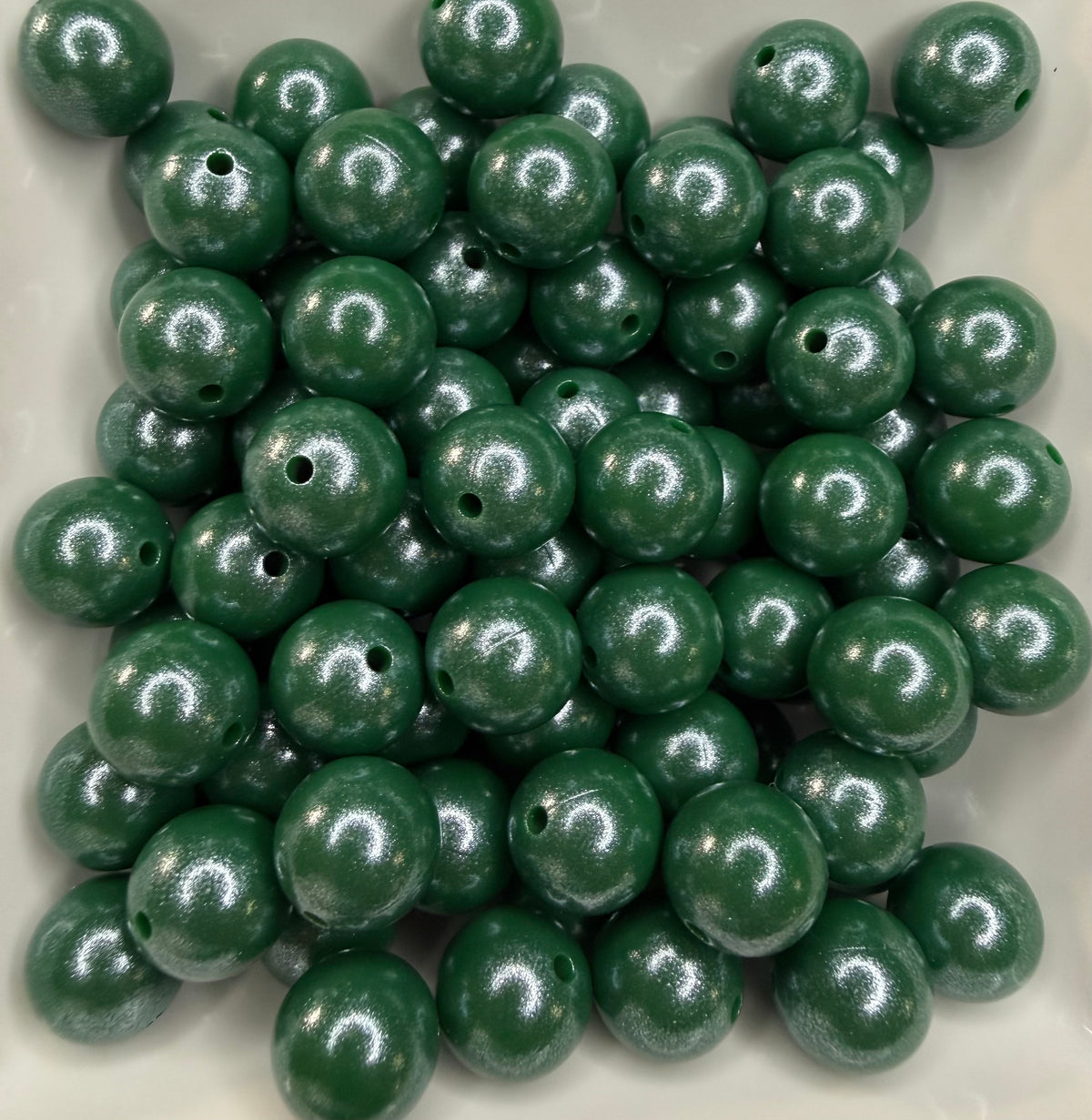 15mm Opal Evergreen silicone beads
