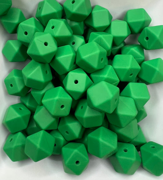 14mm Christmas Green Hexagons