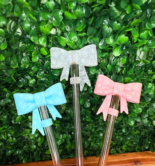 Winter ❄️ dream Snowflake Strawtopper bow •Exclusive•