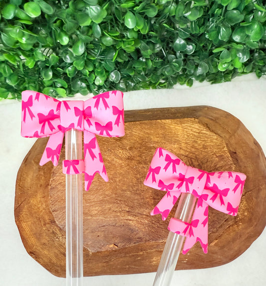Hot pink •Bow Pop• Strawtopper bow •Exclusive•