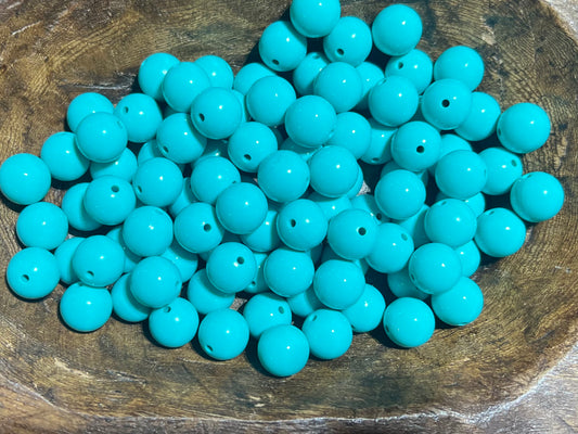 15mm Liquid Bright Turquoise bead