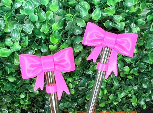 Pink Opal strawtopper bow