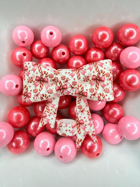 Peppermint Pinkmas strawtopper bow •Exclusive collab•
