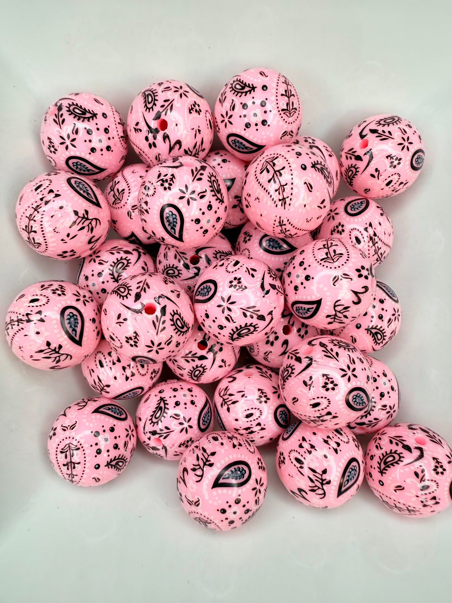 20mm Bandanna printed acrylic beads