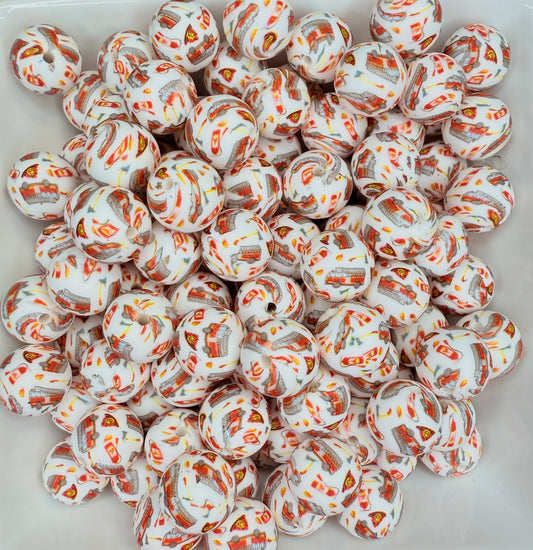 15mm Fire fighter printed beads (pack of 5)