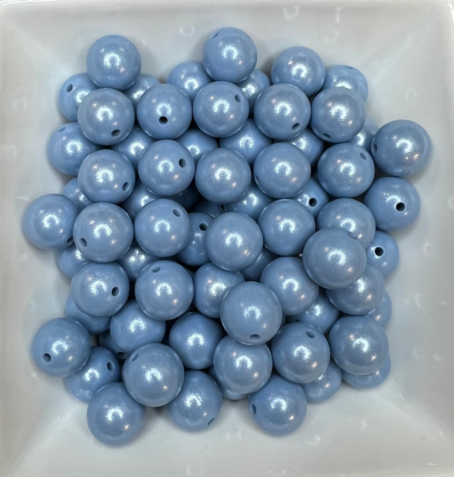 15mm Opal Dusty blue bead