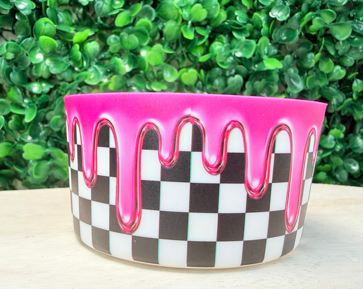 Pink Drip Checkered tumbler boot •Exclusive•