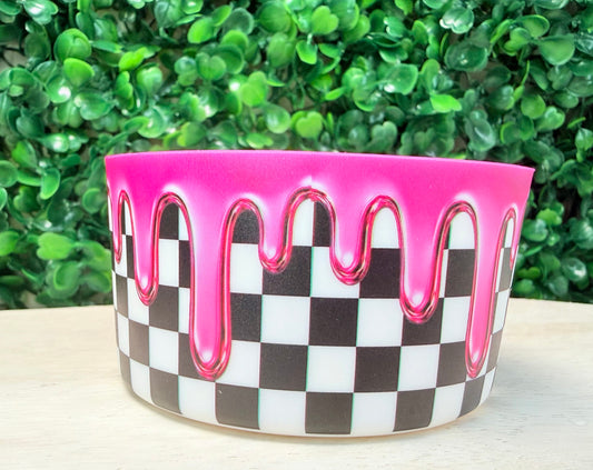 Pink Drip Checkered tumbler boot •Exclusive•