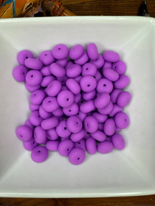 14mm bright purple abacus bead