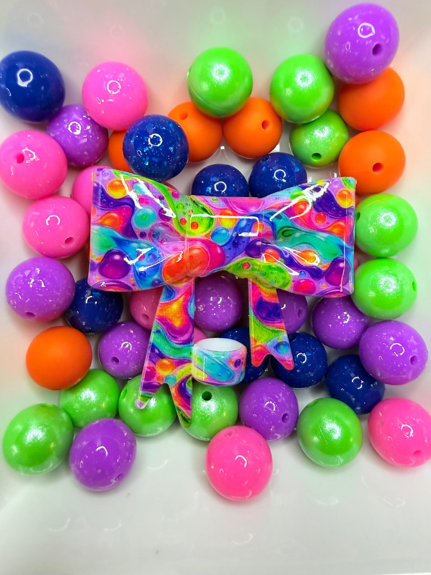 Liquid Rainbow lava strawtopper bows •Exclusive•