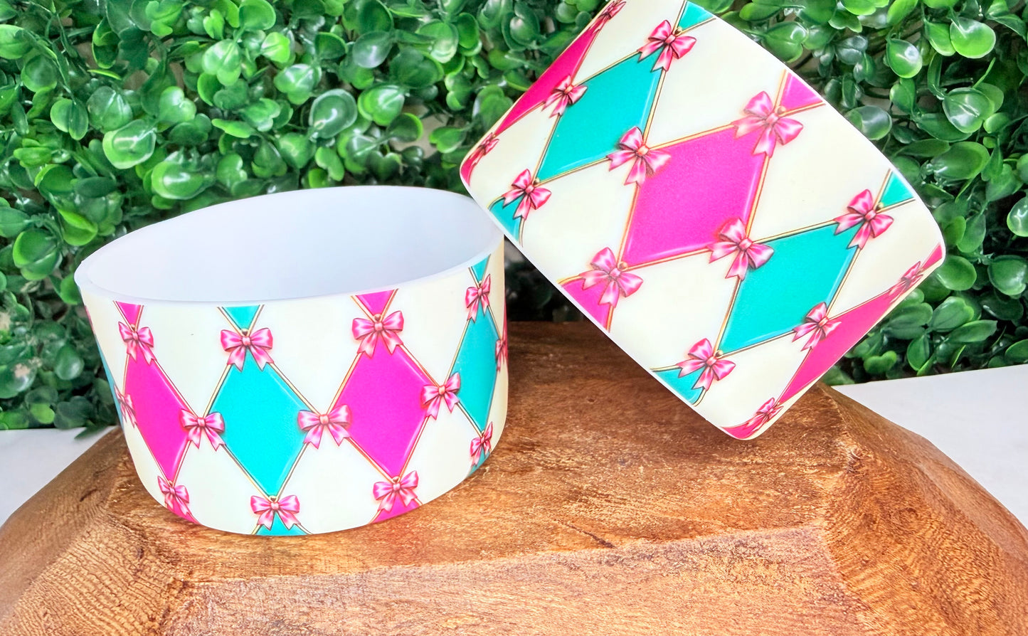 Harlequin Pink & Teal tumbler boots •Exclusive•