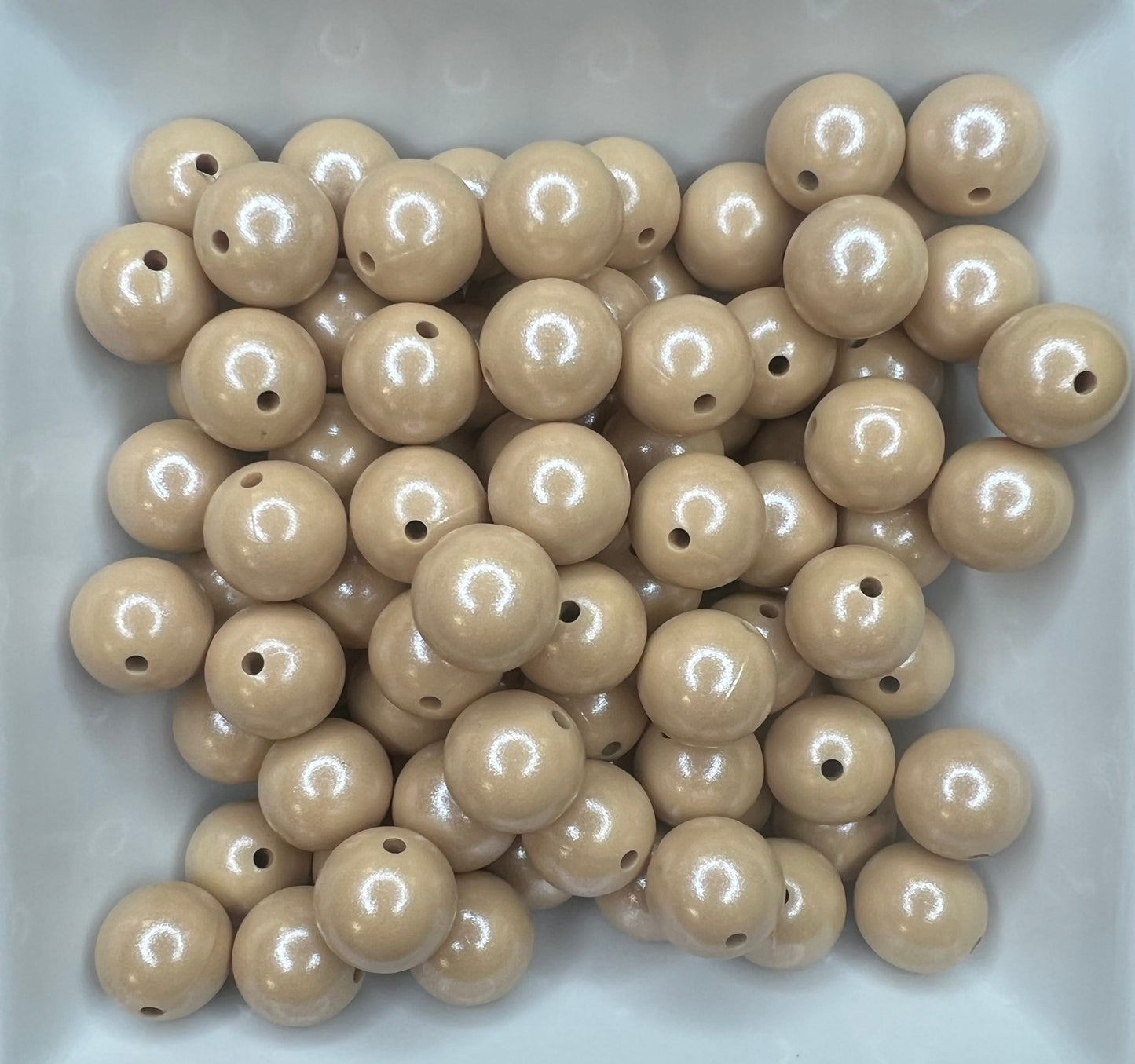 15mm Opal Hyde tan silicone beads