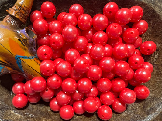 15mm Opal Cherry Red silicone bead