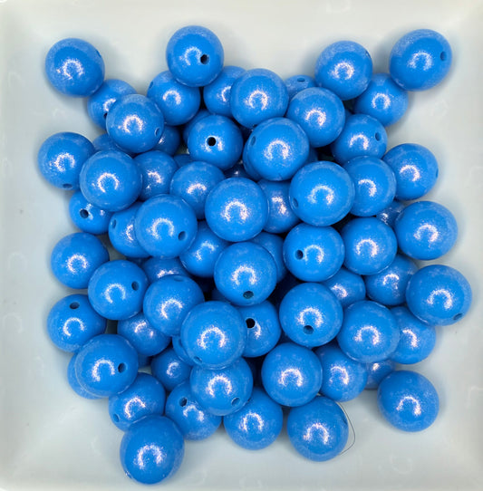 15mm Opal Stardust blue silicone bead
