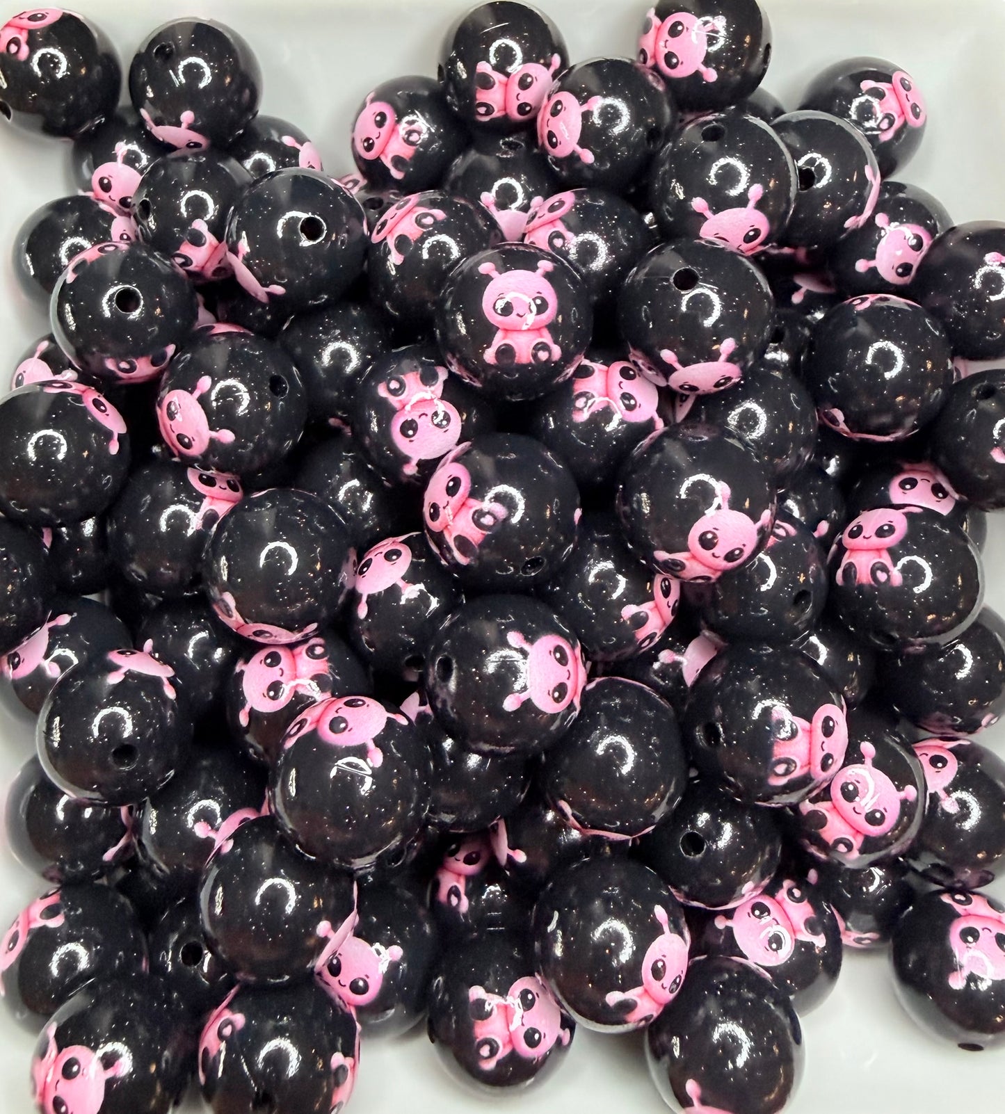15mm Liquid Cosmic cutie printed beads (pack of 5) •Exclusive collab•