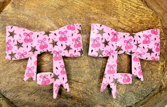 Untamed Cherry strawtopper bow