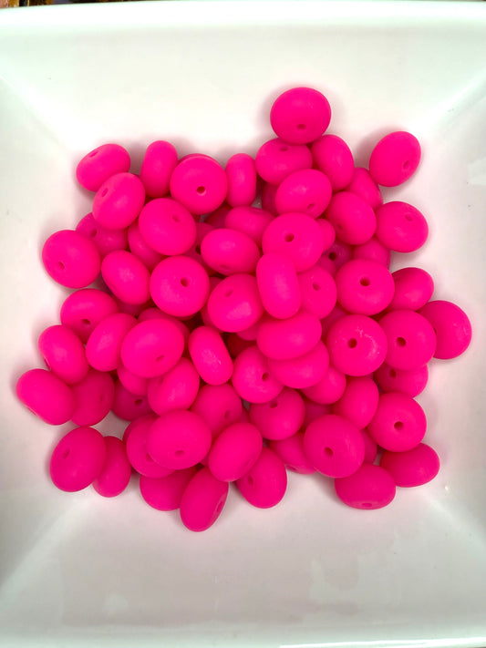 14mm Hot pink abacus bead