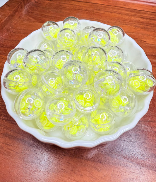 16mm Lemon slice shaker acrylic beads
