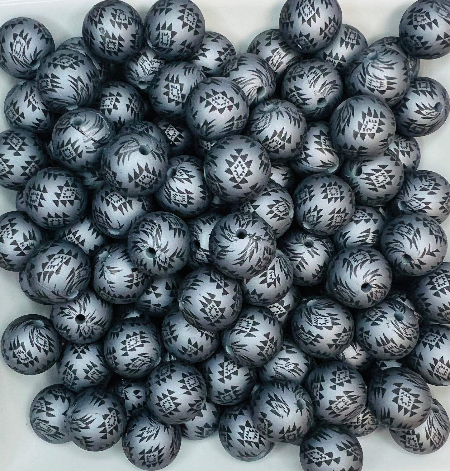 15mm Gunmetal Aztec beads (pack of 5) EXCLUSIVE