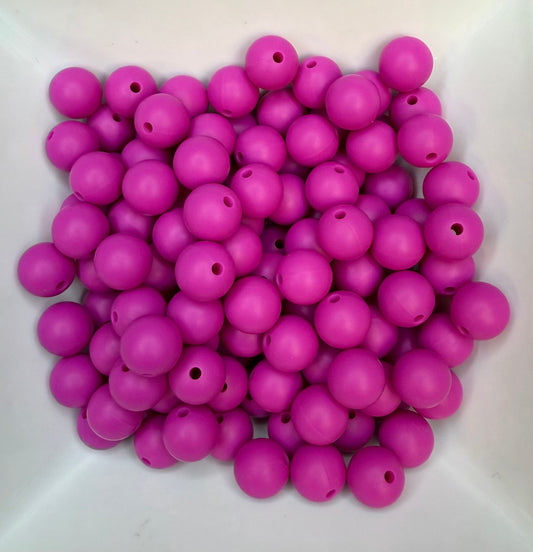 12mm fuchsia silicone bead