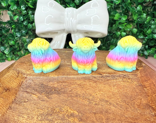 3D printed Charlie the Rainbow Highland cow Focal