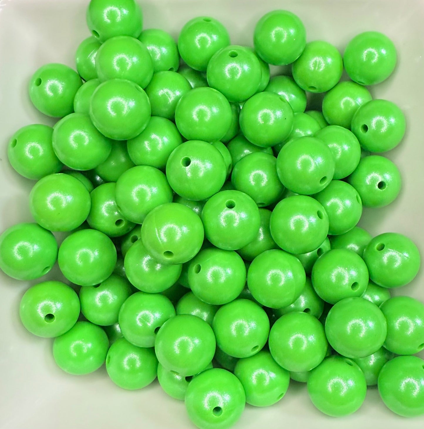 15mm Opal Simple Green silicone bead