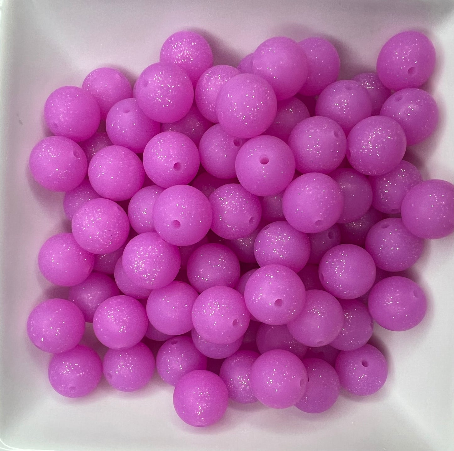 15mm Glitter silicone beads