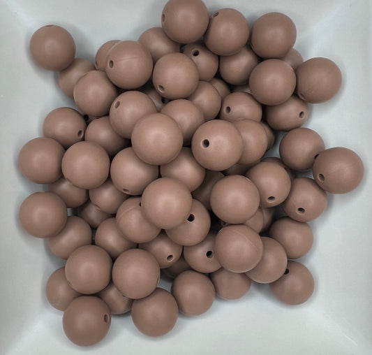 15mm Toffee brown silicone bead