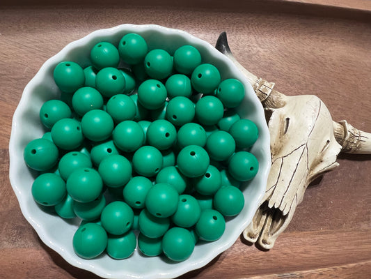 15mm Forest Green silicone bead