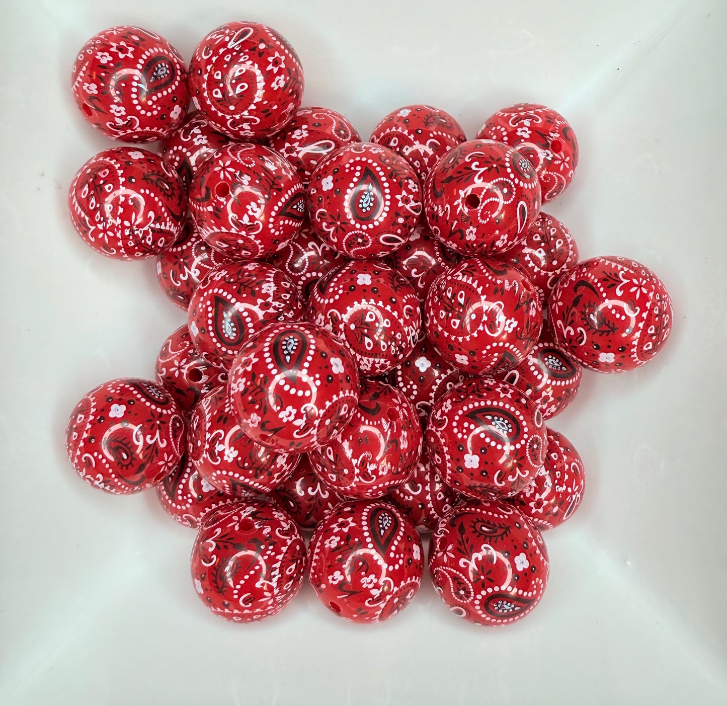 20mm Bandanna printed acrylic beads